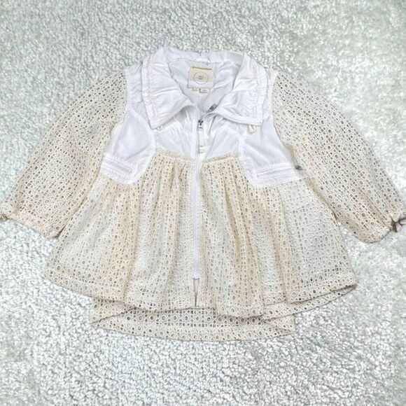 Anthropologie Hei Hei Eyelet Swing Windbreaker Jacket Medium Petite NEW - Picture 2 of 13